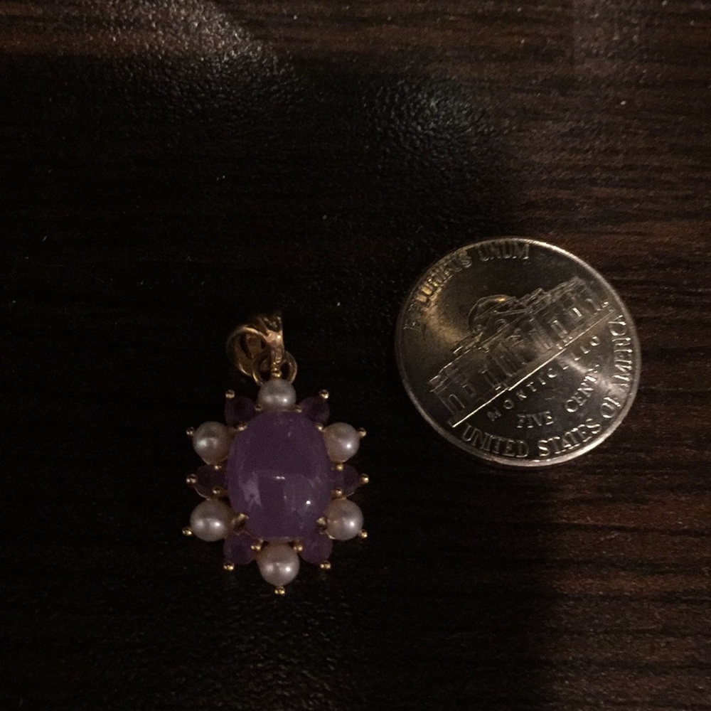 14k jade an Amethyst pendant - Picture 7 of 11
